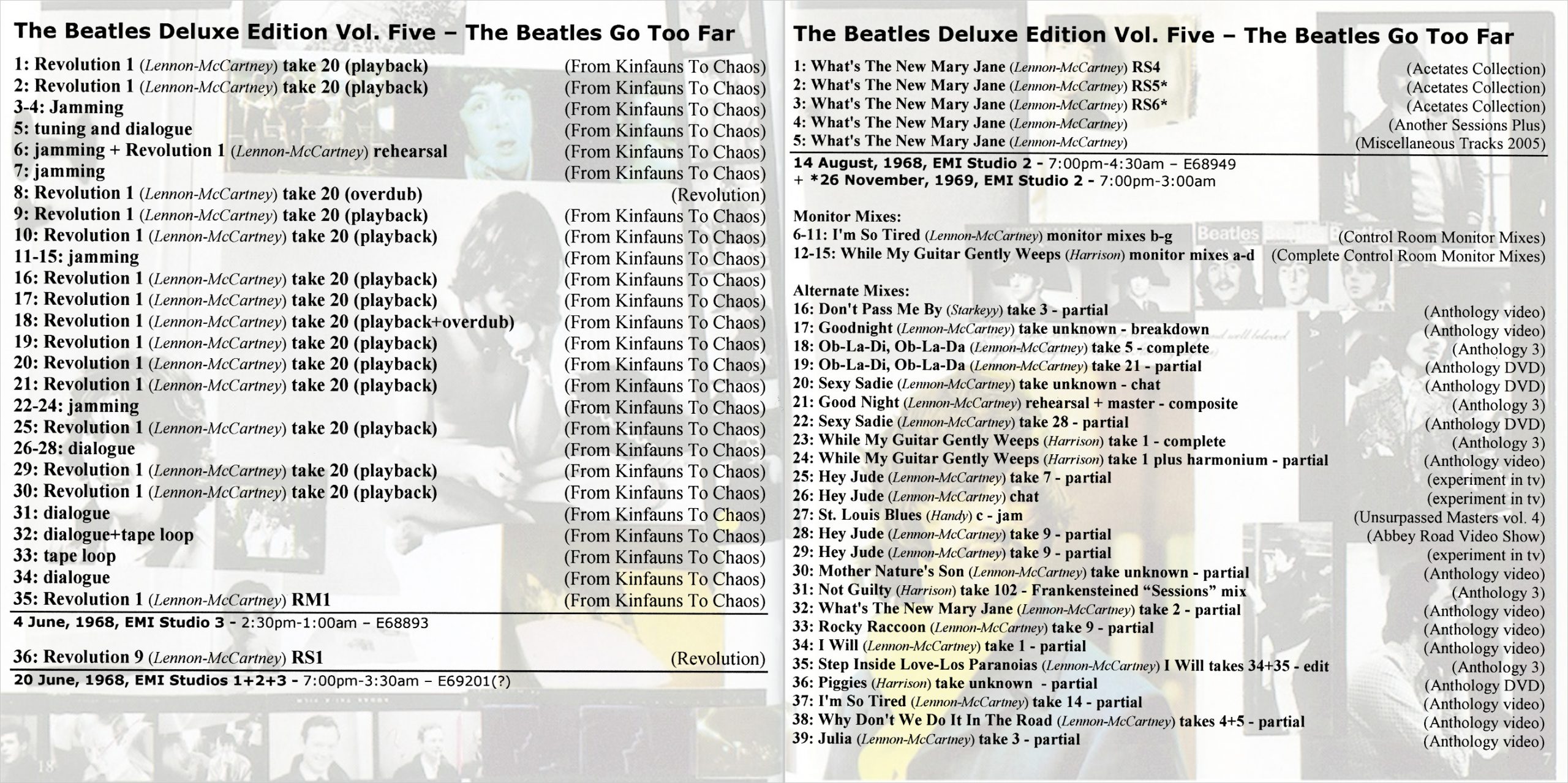 The Beatles The Beatles White Album Deluxe 6 Volumes 12 Cd S Cactusbeatles