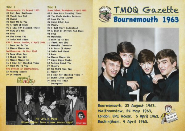 THE BEATLES - BOURNEMOUTH  1963 - TMOQ/HMC - 2 CD ! - Image 3